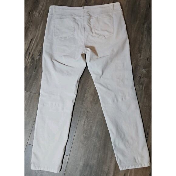 J Jill Pants Womens Size 14 Off White Cream Velvet Slim Leg Stretch Pants - Picture 5 of 7